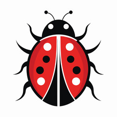 Obraz premium Minimalist Ladybug Logo Design on White Background