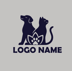 Pet Grooming care logo simple flat vector illustration Icon