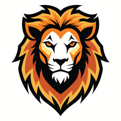 Stylish Lion Head Mascot Logo in Minimal Style