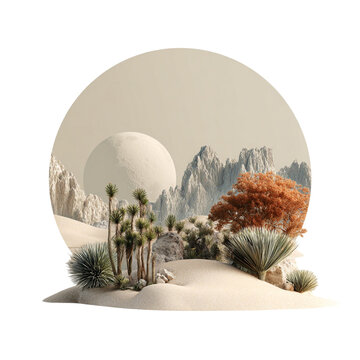 3D Branding Scene in Desert Mirage Setting