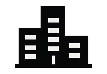 Modern Black and White Cityscape Icon for Urban Design Projects