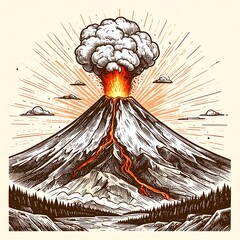 Volcanic eruption illustration