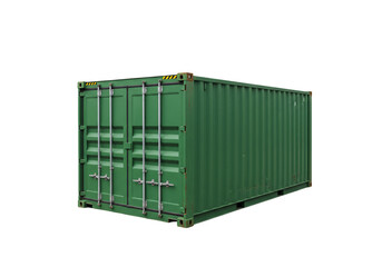 Fototapeta premium Green cargo container shipping freight logistics transportation delivery import export global trade maritime industry commerce supply chain 3 d rendering isolated transparent background