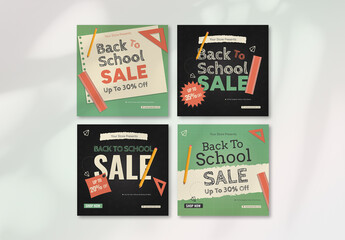 Modern and Colourful Back To School Sales Social Media Post Template