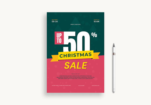 Colorful Christmas Sale Discount Flyer Template