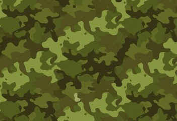 Fototapeta premium Abstract digital camouflage pattern in muted greens and browns, hunting, design
