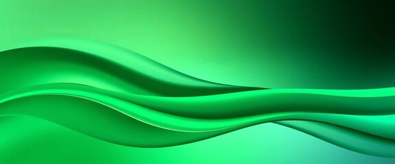 Fototapeta premium Abstract green wave gradient, flowing smoothly, ideal for business presentations, template, wallpaper