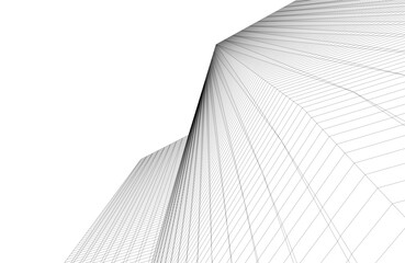 Fototapeta premium Architecture building 3d. Concept drawing