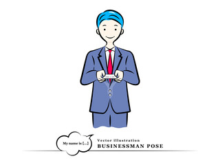 名刺交換をするビジネスマン(挨拶,自己紹介)｜ビジネスポーズ