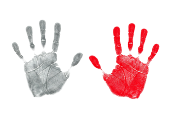Handprints red gray human anatomy graphic design element
