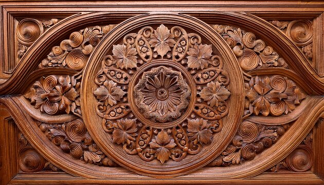 intricate wood carving design decorative art ornate pattern