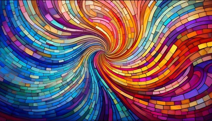 colorful mosaic tile spiral pattern