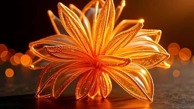 indium adenine captivate display, adenine proportionate atom swim alike virtual efflorescence blossom admit form, boast intricate gold filum that unroll alike inflorescence petals, throb
