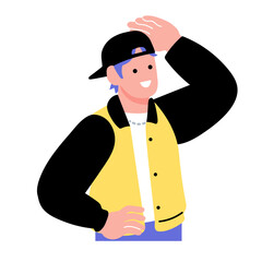 ポップでカラフルな若者のイラスト