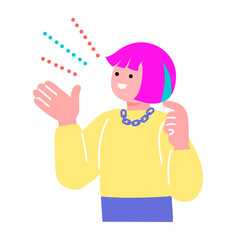 スピーチをするポップでカラフルな若者のイラスト