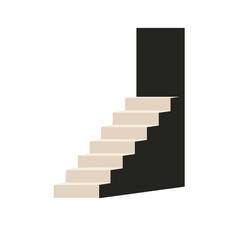 Stairs leading to a wall symbolizing hopelessness in minimalistic graphic design