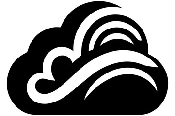 Modern cloud logo design with swooshes for technology companies in the cloud era