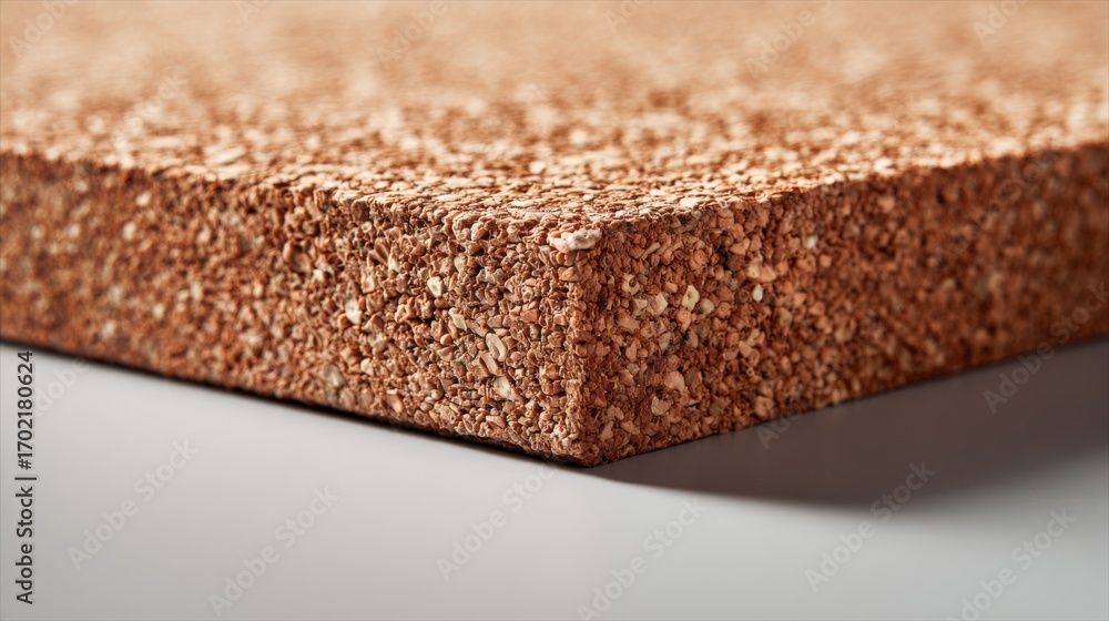 Poster close-up of cork board panel with textured surface, eco-friendly material showing natural patterns