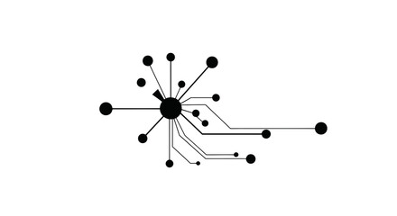 Abstract network connection silhouette isolated on white background