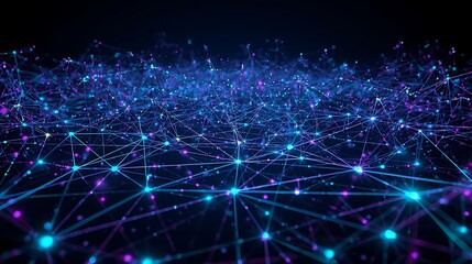 Obraz premium Digital Network Connections with Glowing Futuristic Technology