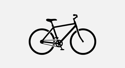 Obraz premium Black bicycle silhouette isolated on white background
