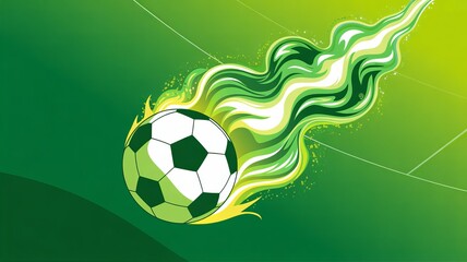 A white and black leather soccer ball rests on a vibrant green field, ready for the big game