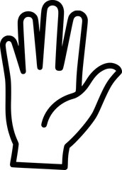 Obraz premium Waving hand outline icon vector 