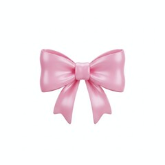 A delicate pink bow isolated on white background, gracefully rendered in 3d, symbolizing gifts, celebrations, and feminine charm with its soft and elegant design