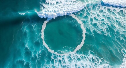 Ocean Waves Aerial View Circular Foam Pattern