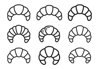 Croissant line art vector