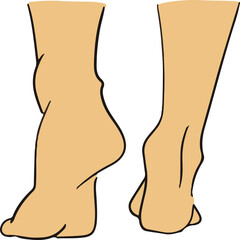 human foots gesture. foot positions. art of human feet Vector icons.