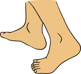 human foots gesture. foot positions. art of human feet Vector icons.