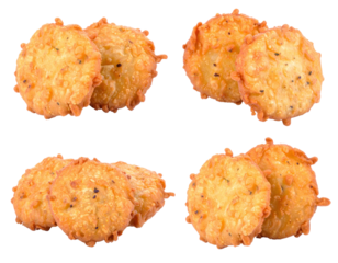 Golden Fried Pakora Appetizers On Transparent Background Displaying Textures and Details of Indian Cuisine
