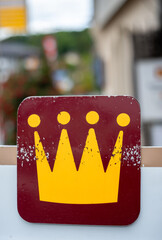 Weathered Crown Symbol restaurant Sign