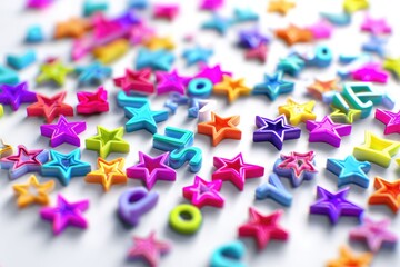 Colorful stars and letters