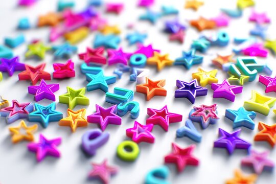 Colorful stars and letters