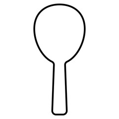 シンプルなしゃもじの線画イラスト