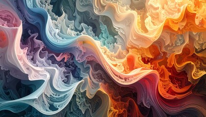 Obraz premium Abstract swirling patterns in vibrant colors