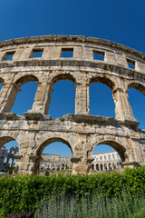 das Amphitheater, Arena, das Wahrzeichen der kroatischen Hafenstadt Pula aus r&ouml;mischer Zeit