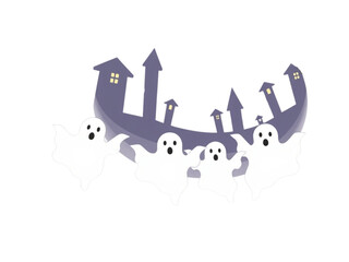 Charming and Playful: This New 400 Letter Vector Cartoon Ghost Design is Perfect for Kids' Halloween Projects, with a Fun and Simple Style.