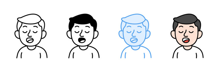 Singing Icon Set Multiple Style Collection