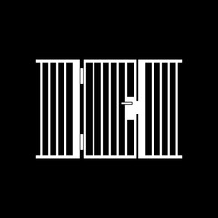 Metal fence icon isolated on black background