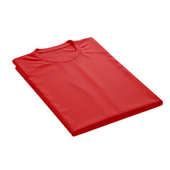 A folded plain red t-shirt, ready to wear and display its vibrant color and design