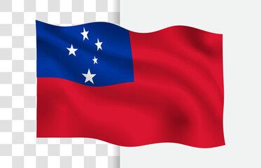 Samoa Flag Waving Vector, Isolated on a Clean Background