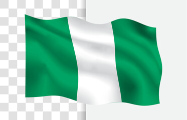 Obraz premium Nigeria Flag Waving Vector, Isolated without a Background