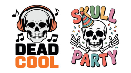 Halloween T-shirt Design with Ghosts, Pumpkins and Spooky Elements Vector isolated on white background.