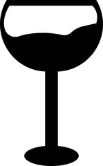 Wine glass icon in black flat style, beverage drink goblet cup symbol bundle, alcohol bar cocktail champagne liquor illustration, isolated on transparent background vector