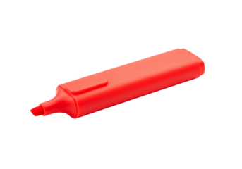 Red highlighter marker pen transparent background