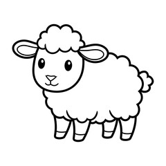 Obraz premium Coloring picture cartoon sheep