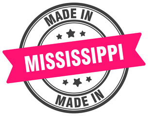 Obraz premium Made in Mississippi round sign. Made in Mississippi stamp.
